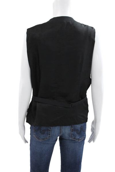 Reiss Women Sleeveless Black Vest Button Size 42