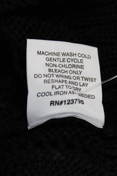 ANR+ Women Pullover Sweater V Neck Short Sleeve Black 100% Cotton Size L