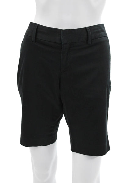 Banana Republic Women Bermuda Shorts Black Cotton Button Size 4