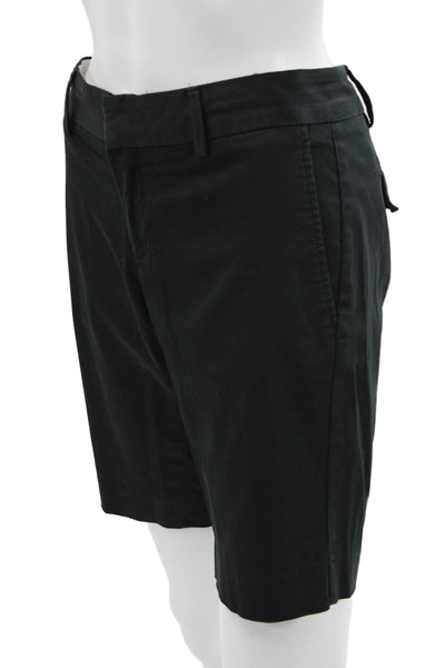 Banana Republic Women Bermuda Shorts Black Cotton Button Size 4