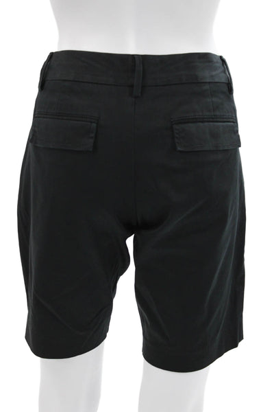 Banana Republic Women Bermuda Shorts Black Cotton Button Size 4