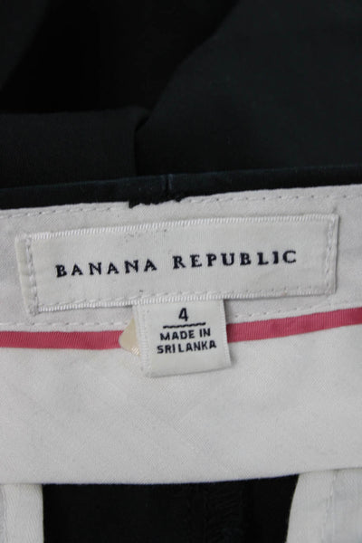 Banana Republic Women Bermuda Shorts Black Cotton Button Size 4