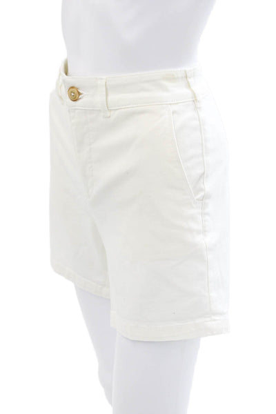 Anthropologie Women Chino Shorts White Button Cotton Size 27