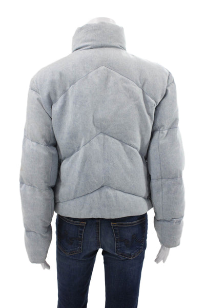 Allsaints Womens Puffer Jacket Blue Cotton Zip Long Sleeve Size 0