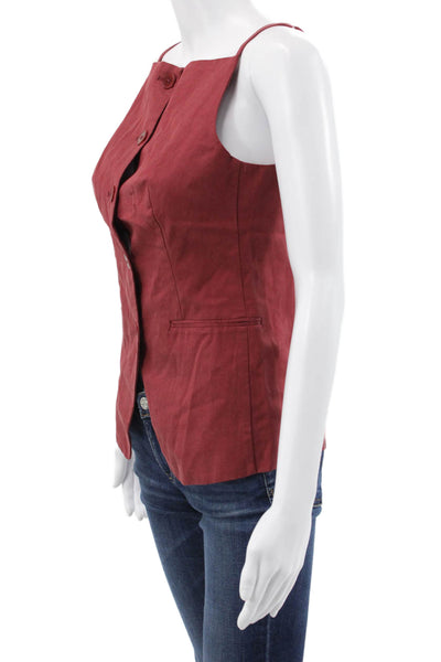 Madewell Women Basic Sleeveless Square Neck Lyocell Tank Red Size 00