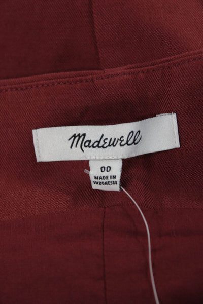 Madewell Women Basic Sleeveless Square Neck Lyocell Tank Red Size 00