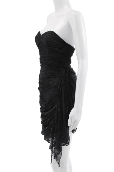 NBD Women Black Mini Dress Sweetheart Neckline Sleeveless Nylon Zip Size XS