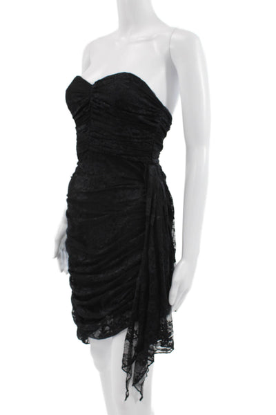 NBD Women Black Mini Dress Sweetheart Neckline Sleeveless Nylon Zip Size XS