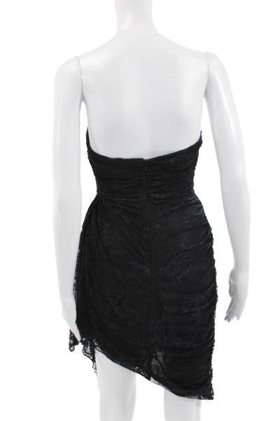 NBD Women Black Mini Dress Sweetheart Neckline Sleeveless Nylon Zip Size XS