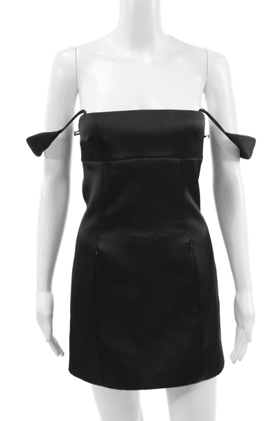 Alexander Wang Women Bodycon Strapless Black Short Dress Zip Polyester Size 0