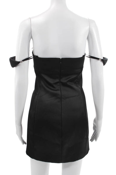 Alexander Wang Women Bodycon Strapless Black Short Dress Zip Polyester Size 0