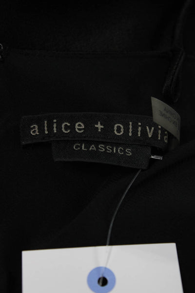 Alice + Olivia Women Slip Dress Black Cowl Neck Short Zip Size 0