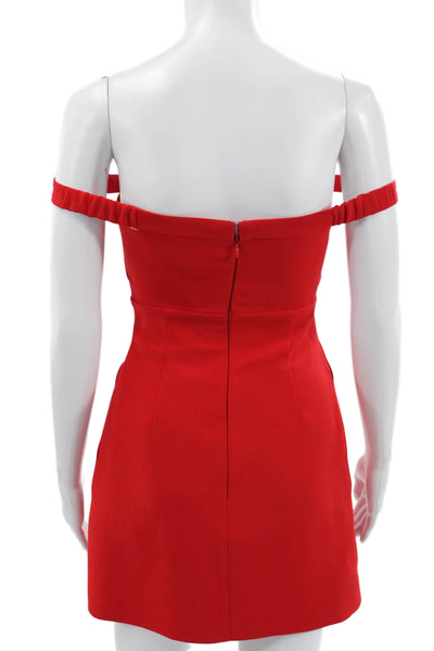Self-Portrait Women Mini Off Shoulder Red Sleeveless Dress Size 0