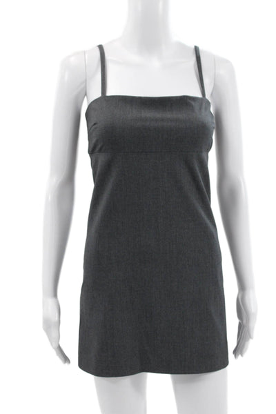 Reformation Womens Gray Square Neck Slip Dress Short Sleeveless Size 0