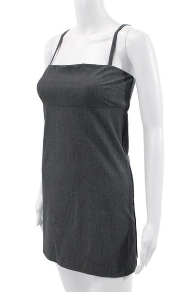 Reformation Womens Gray Square Neck Slip Dress Short Sleeveless Size 0