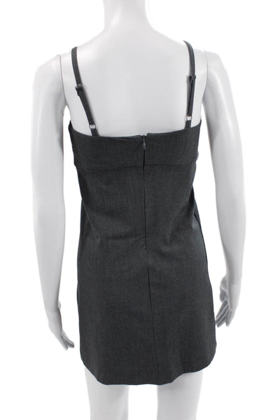 Reformation Womens Gray Square Neck Slip Dress Short Sleeveless Size 0