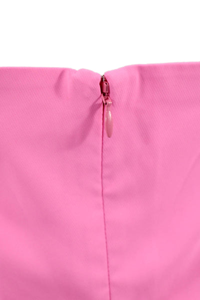 Amanda Uprichard Women Halter Mini Dress Pink Sleeveless Zip Polyester Size XS
