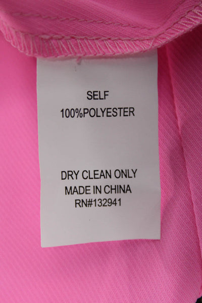 Amanda Uprichard Women Halter Mini Dress Pink Sleeveless Zip Polyester Size XS