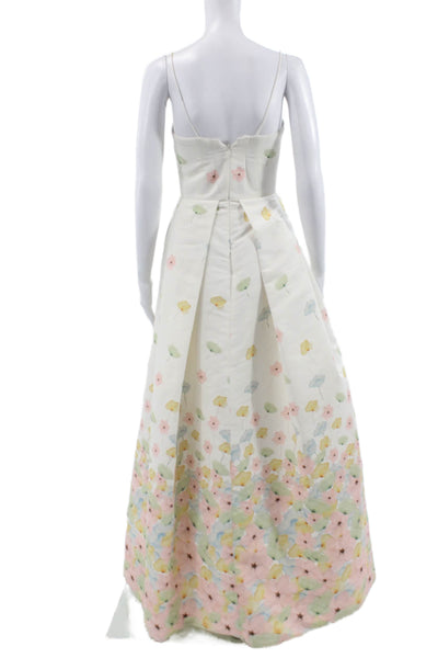 Sachin & Babi Womens White Maxi Dress Square Neck Sleeveless Polyester Size S