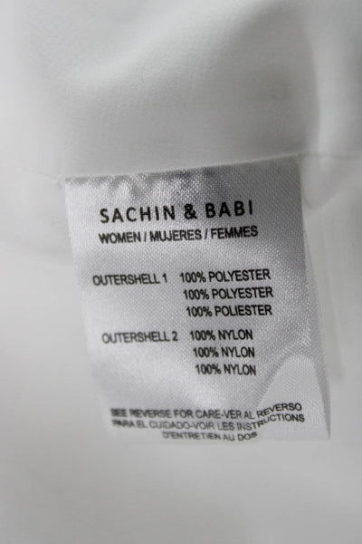 Sachin & Babi Womens White Maxi Dress Square Neck Sleeveless Polyester Size S