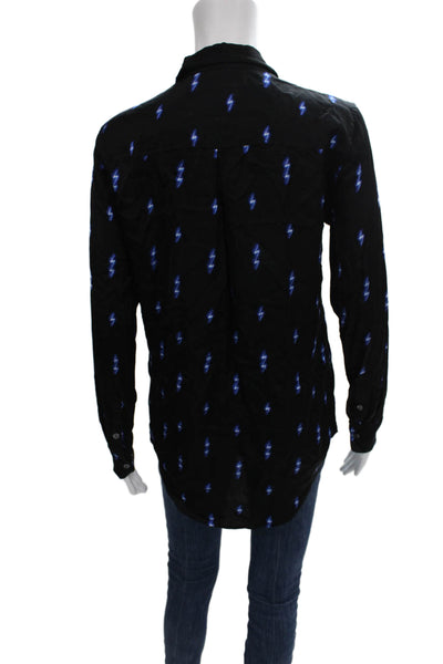 Equipment Femme Womens Black Long Sleeve Button-Up Blouse Size XS