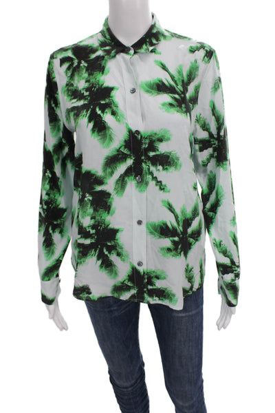 Equipment Femme Women Silk Floral Collared Button Up Long Sleeve Top Size XS