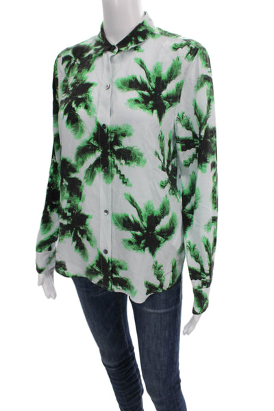 Equipment Femme Women Silk Floral Collared Button Up Long Sleeve Top Size XS