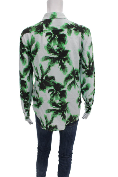 Equipment Femme Women Silk Floral Collared Button Up Long Sleeve Top Size XS