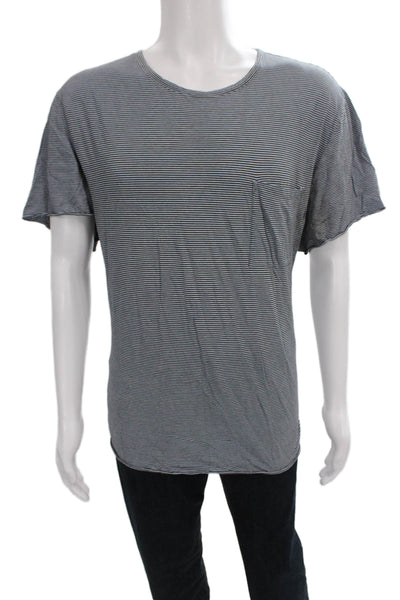 Vince Mens Striped Pima Cotton T-Shirt Multicolor Size 2XL