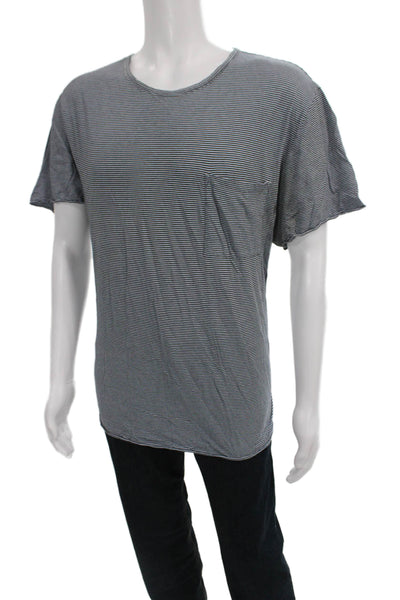 Vince Mens Striped Pima Cotton T-Shirt Multicolor Size 2XL