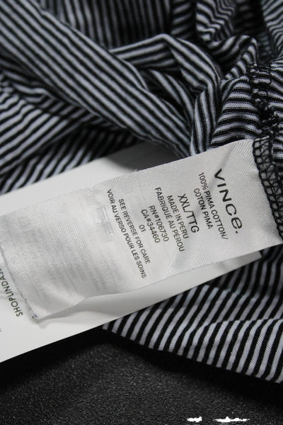 Vince Mens Striped Pima Cotton T-Shirt Multicolor Size 2XL