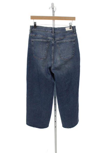 DL1961 Womens High Rise Cropped Jeans Blue Button Cotton Inseam 27 Size 29