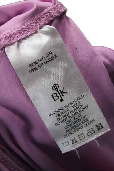 Belyn Key Women Purple Collared Short Sleeve Nylon Spandex Polo Size L