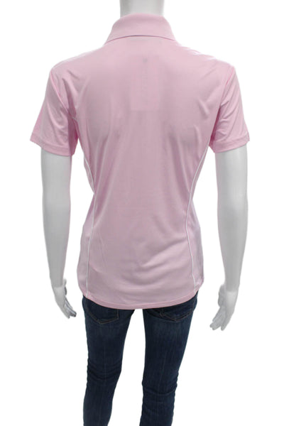 J. Lindeberg Womens Pink Collared Short Sleeve Polo Polyester Size M