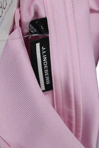J. Lindeberg Womens Pink Collared Short Sleeve Polo Polyester Size M