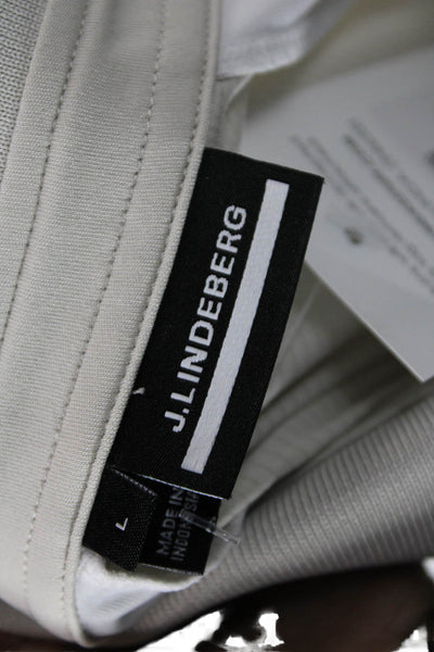 J. Lindeberg Womens Basic Colorblock Collared Polo Short Sleeve Beige Size L