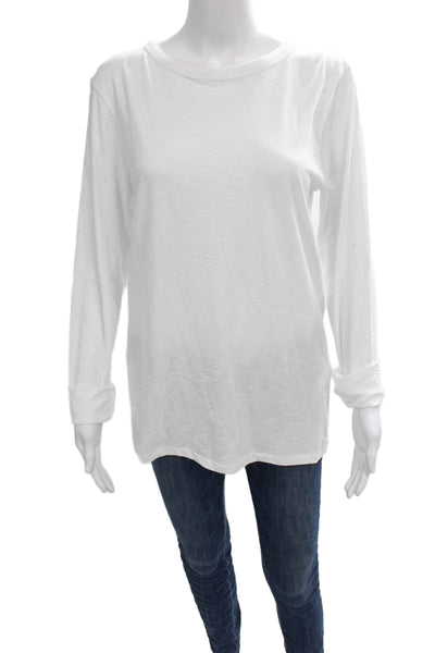 Rag & Bone Women Basic White 100% Pima Cotton Long Sleeve T-Shirt Size L