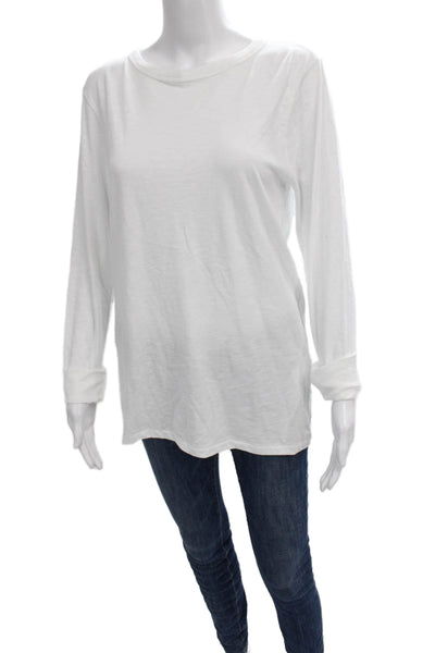 Rag & Bone Women Basic White 100% Pima Cotton Long Sleeve T-Shirt Size L