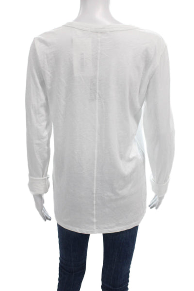 Rag & Bone Women Basic White 100% Pima Cotton Long Sleeve T-Shirt Size L