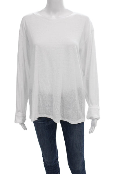 Wilfred Free Women White Crew Neck Long Sleeve Basic T-Shirt Size L