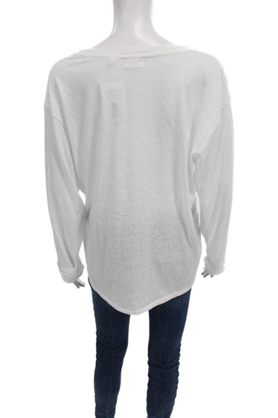 Wilfred Free Women White Crew Neck Long Sleeve Basic T-Shirt Size L