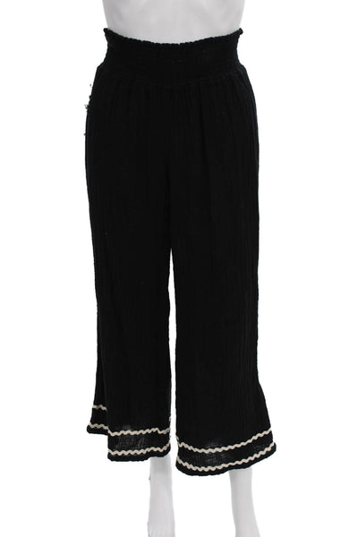 Michael Stars Womens Cropped Black Pull On Cotton Blend Pants Size XS