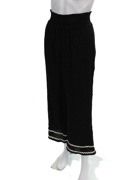 Michael Stars Womens Cropped Black Pull On Cotton Blend Pants Size XS