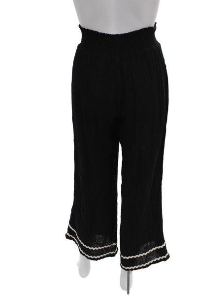 Michael Stars Womens Cropped Black Pull On Cotton Blend Pants Size XS