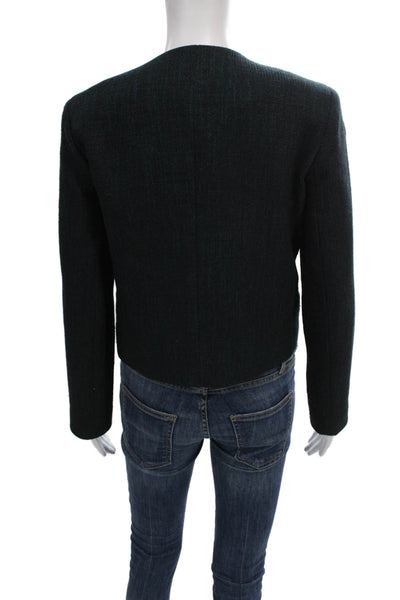 Club Monaco Women Basic Jacket Green Zip Long Sleeve Size 0