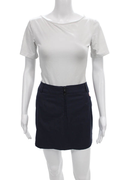 Bogner Womens Blue Mini Skirt Polyester Zip Short Size 6