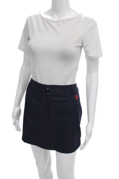 Bogner Womens Blue Mini Skirt Polyester Zip Short Size 6