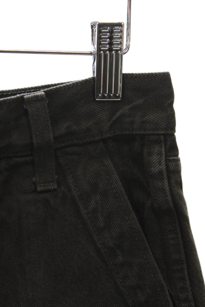 Trave Women Cargo Pants Black 100% Cotton Button Inseam 34 Size 27