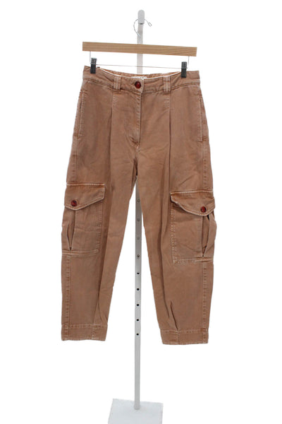 Chloe Stora Womens Brown Cotton Cargo Pants Size 38