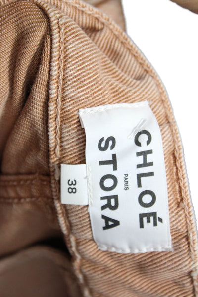 Chloe Stora Womens Brown Cotton Cargo Pants Size 38
